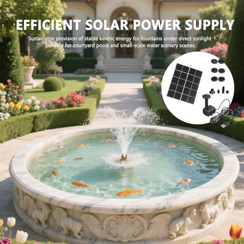 Bomba de agua con panel solar para bebederos de pájaros y estanques de patio 4