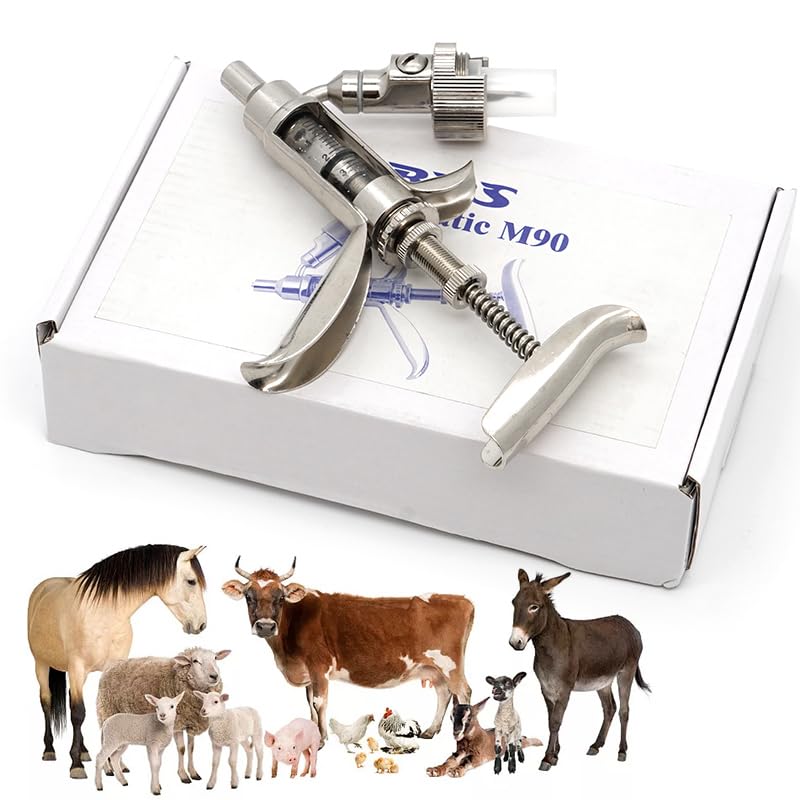 Jeringa automática de 3 ml para ganado, equipo veterinario, pistola de vacunación automática de acero inoxidable para vaca, cerdo, ovejas