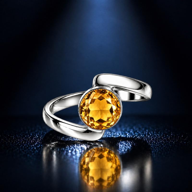 Wiesen Meadows Bypass-Ring für Damen, 925er-Sterlingsilber, runder Statement-Ring, minimalistisch, handgefertigt, Schmuck, Geschenk, R-25