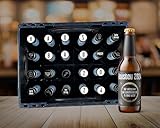 Optional kannst du bis zu 24 Bierlabels, personalisiert mit deiner Wunschnachricht und einem goldenen Rubbelsticker, dazu kaufen. Ein Bierlabel hat die Größe 9 x 9 cm und ist selbstklebend. Eine Anleitung zum Entfernen des alten und Anbringen deines personalisierten Labels liegt deiner Bestellung bei.