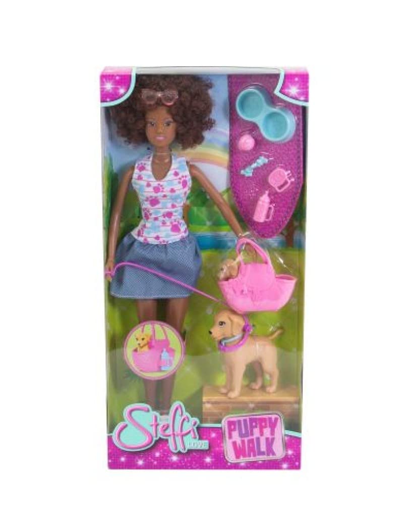 Simba Poupée Steffi Love à Vélo 29cm - Avec Bébé Et Chien - Jeu D'Imitation Pour Enfants 3+