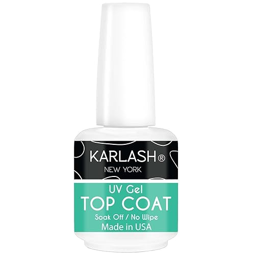Karlash Acabado profesional de 0.5 fl oz de gel que no se limpia con acabado brillante y duradero, gel UV Soak Off