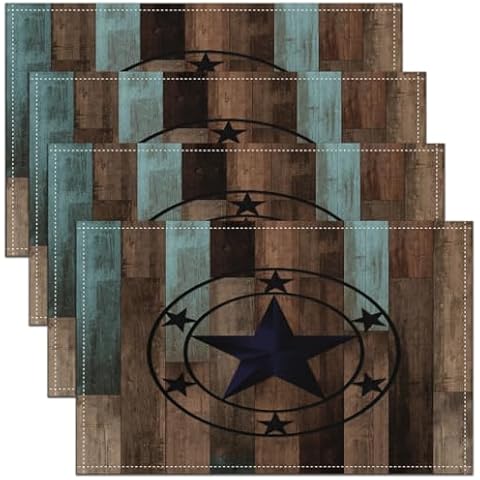 Western Texas Star Placemats by jejeloiu Cover