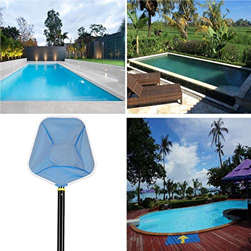 Pool Net, 4FT Pool Skimmer with Medium Bag, Heavy-Duty Pool Leaf Rake with Stainless Steel Pole, Fine Mesh Net Leaf Skimmer for Pond Vacuum Swimming Pool Cleaning
