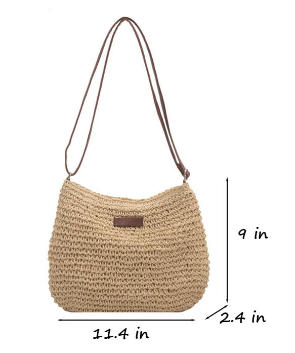 Summer Rattan Crossbody Bags Women Straw Purse Woven Shoulder Handbag Beach Bag4
