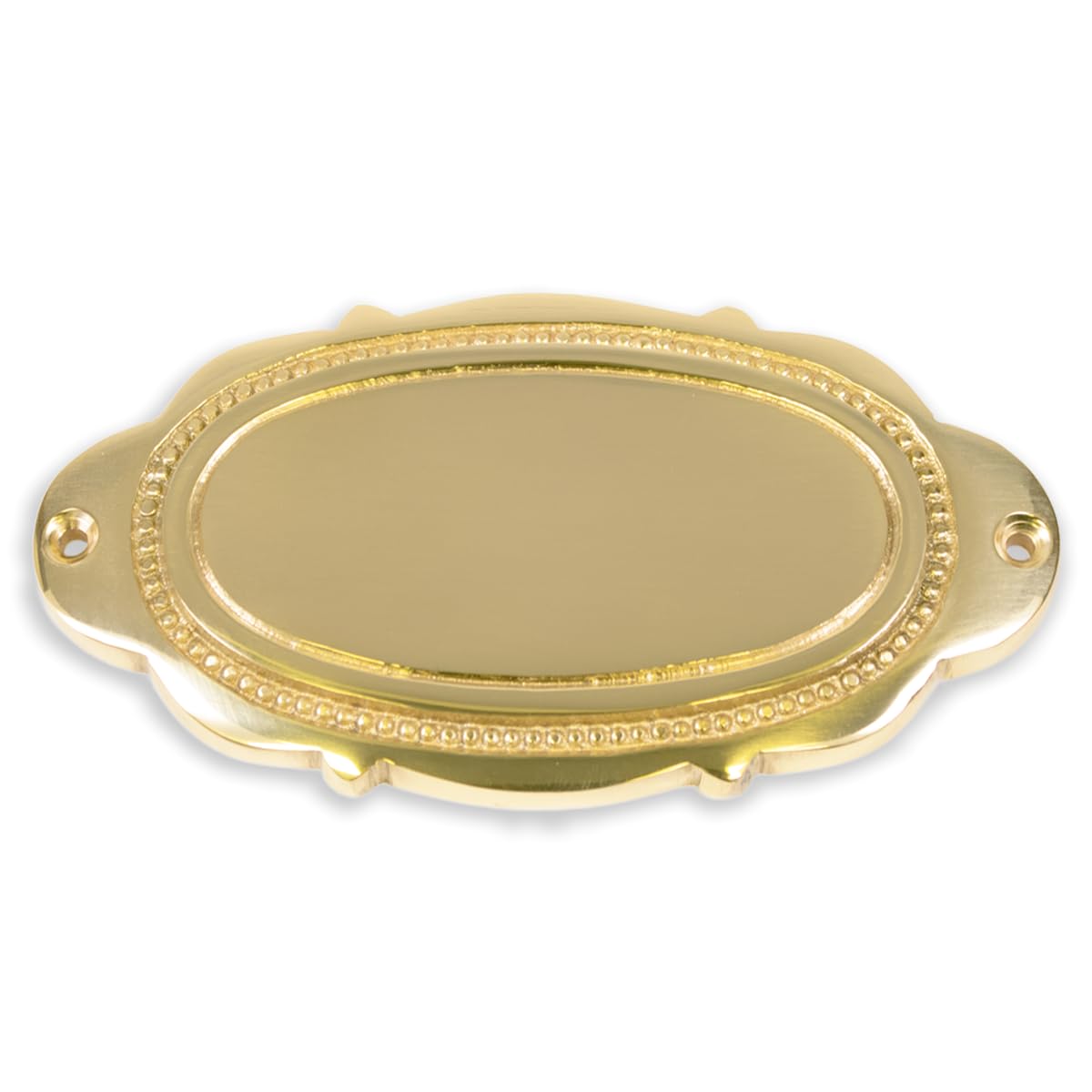 Targhetta per porta in ottone con incisione personalizzata, 117 x 62 mm, ovale con decorazioni – Targhetta in ottone, targhetta per porta, targhetta con nome con testo personale