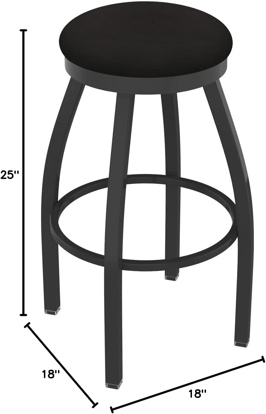 HBS 802 Misha 25" Swivel Counter Stool with Pewter Finish and Canter Espresso Seat