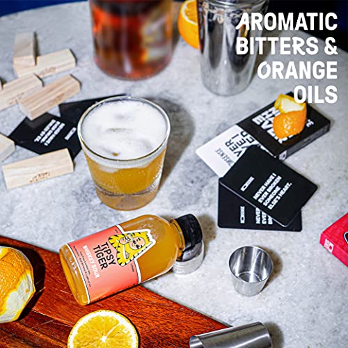 Image of Tipsy Tiger Whiskey Sour, Whiskey Cocktail Mixer, Makes 6 Drinks, Less Than 5% added Sugar, 250ml (Pack of 3 bottles), Fuss Free- Just add Ice and Alcohol