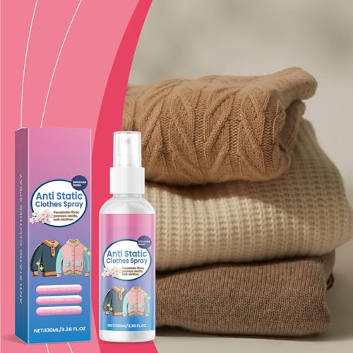 Textilien Antistatik Spray,Antistatisches Spray für Kleidung,Anti Falten Spray Kleidung,Neu Anti Static Spray,Elektrostatisches Spray,Antistatisches Spray für Kleidung 100ml