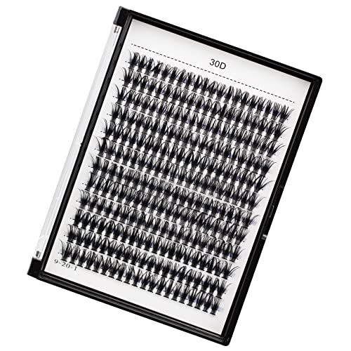 Bodermincer 10D/20D/30D/40D/50D/60D/80D 240 Clusters Lashes C/D Curl 10-12-14-16mm MIX/14-16-18-20mm MIX Fluffy Single Cluster False Lashes Premade Volume Fans (30D-20MM, D Curl)
