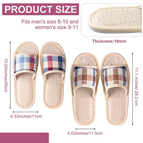 Tessco for you House Slippers for Guests Open Toe Breathable Slippers Washable Reusable Home Hotel Family Travel Unisex Non Slip Casual Spa 4 Large Size + 6 Medium Size2