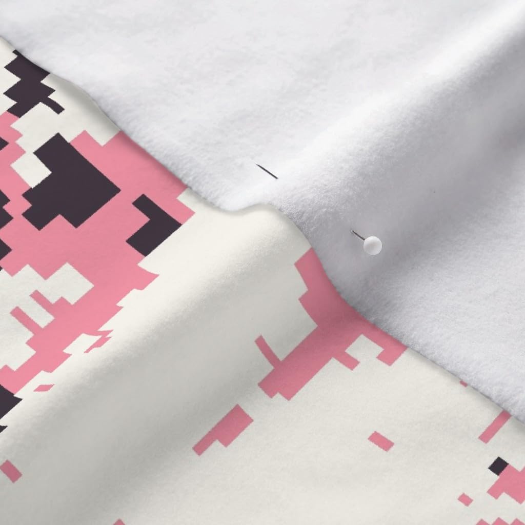 Spoonflower Fabric - Digital Light Pink Camo Girly Printed on Polartec(R) Fleece Fabric by The Yard - Sewing Blankets Loungewear and No-Sew Projects