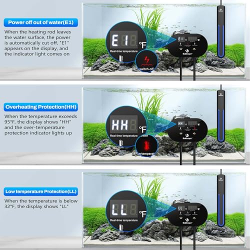 Image of fishkeeper Aquarium Heater, 500W /800W /1000W Submersible Fish Tank Heater