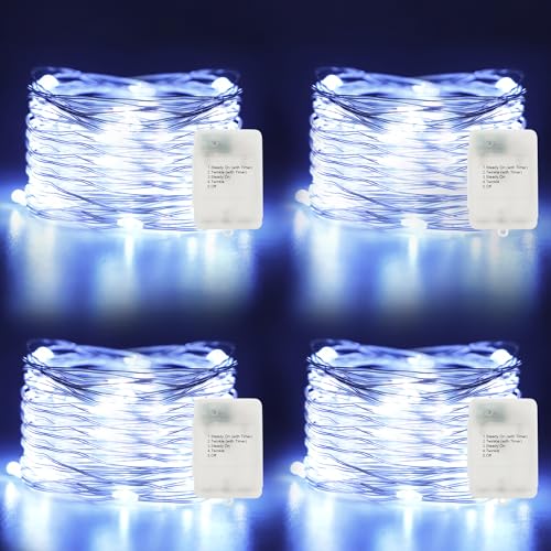 4 Pack Timer Fairy Lights Battery Operated Twinkle Lights with 5 Modes