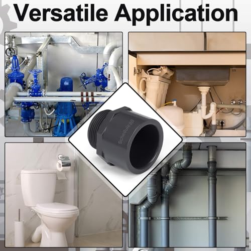 Image of 4 Pcs 1-1 /4 Inch PVC Pipe Fitting Male Adapter Schedule 80 Socket x Npt Compatible with 836 Series Heavy Duty Industrial Grade Corrosion Resistant Plumbing Irrigation Connector for Water