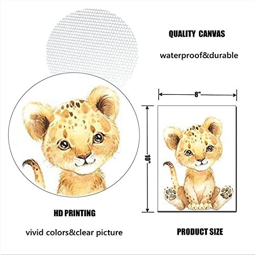 Baby Watercolor Animals Wall Art Prints Set Of 4 (8X10,Unframed),Tiger Elephant Zebra Giraffe Safari Animals Pictures Nursery Decor Art #TOP2