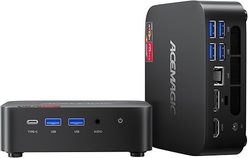 ACEMAGICIAN Kron Mini K1 Mini PC, Ryzen 7 7730U, 32GB DDR4 1TB SSD Mini Computadoras, Pequeña PC de Juegos Ligera 4K60Hz Triple Pantalla, Mini