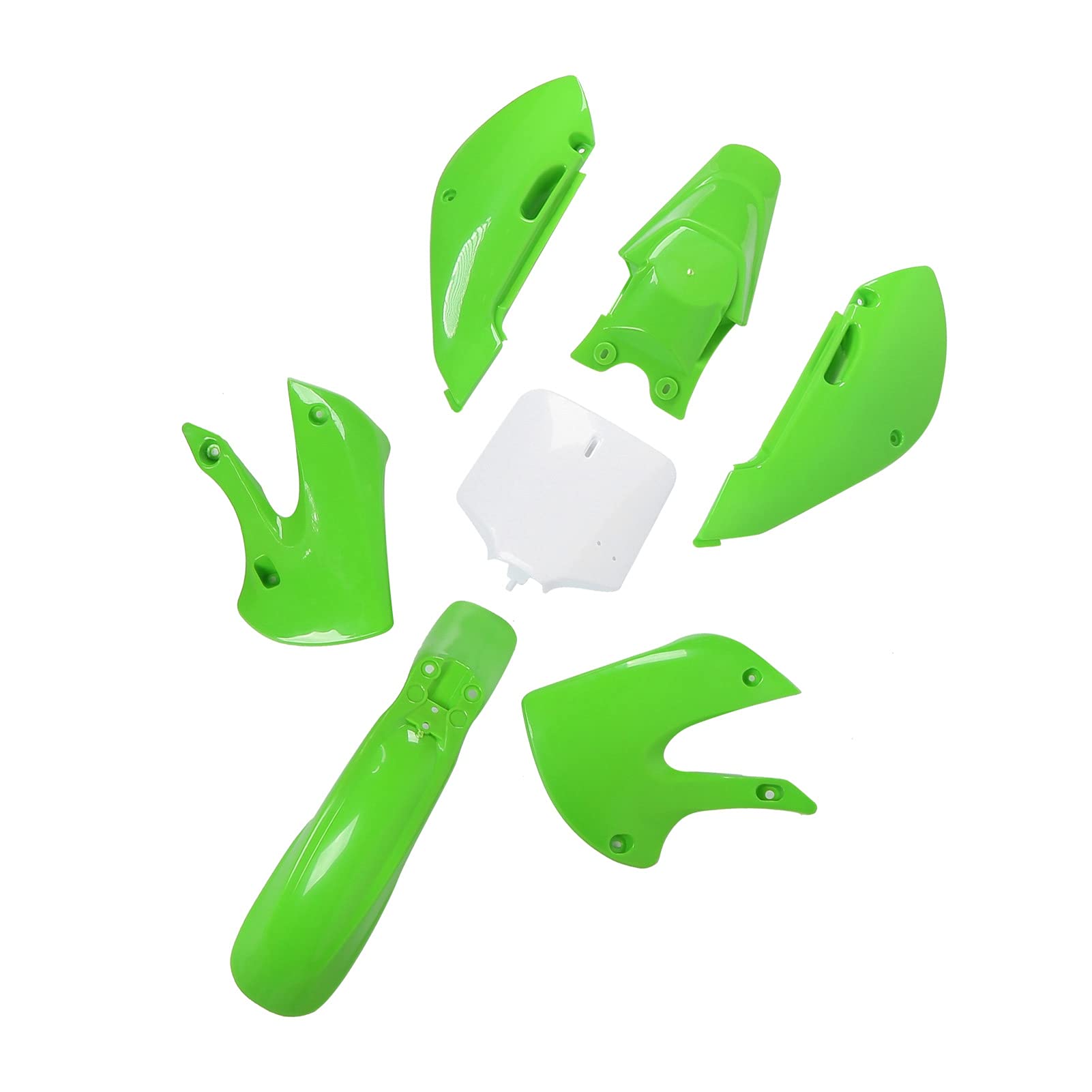 Parafanghi Moto Carenatura Kit Copertura Serbatoio Carburante Kit Corpo Parafango per KLX110 KX65 DRZ110 RM65 (Un verde))