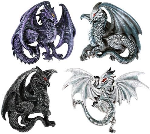 Dragon's Lair Ruth Thompson Set of 4 Collectible Sculptural Dragons Refrigerator Magnets Gift Decor