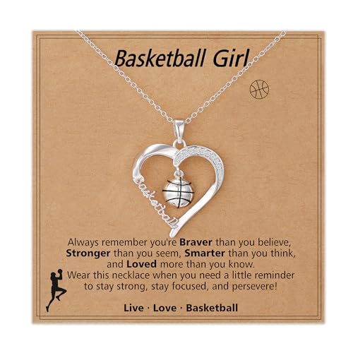 Lydow Basketball Necklace Gifts for Teen Girls, Stuff Accessories Graduation Jewelry Players Team Sport Ornament Coach Birthday Christmas Decor Gear Things Women Mom 8-12 12-14 Her