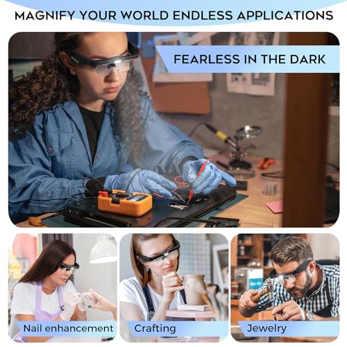 Dilzekui 39DC2-MAGNIFYING GLASS Magnifying Glass With Light 1.5X To 5.0X, Rechargeable Magnifying Glasses Head Magnifier thumb #6