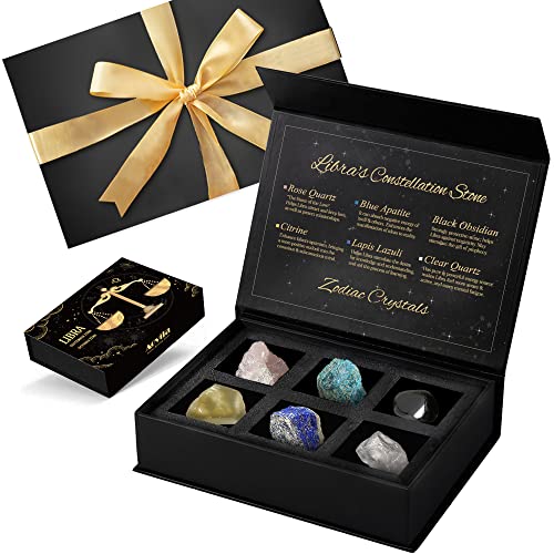 Image of Libra Birthday Gifts for Women, Libra Crystals Birthstones Gifts Box Set with Gift Wrap Ribbon Bow Greeting Card - Zodiac Gifts Astrology Gifts Birthday Gifts for Her Mother Sister Best Friends