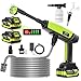 VOERJIA 21V Cordless Pressure Washer with LED Battery Display, Up to 1000 PSI Portable Power Washer for Car & Patio, 6-in-1 Jet Wash, 2 x 4000mAh Batteries & 5m Hose, High-Pressure Cleaner for Garden