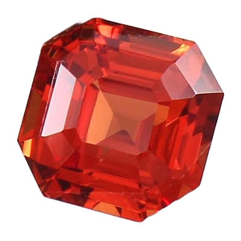 Saphir orange naturel Asscher 10mm : finissez vos créations de bijoux sans défaut