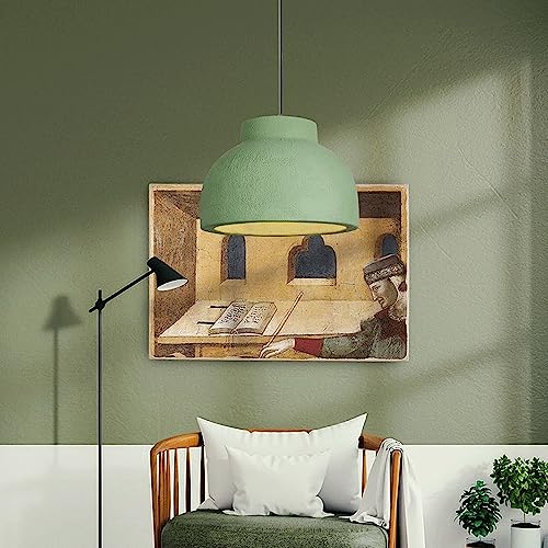 Petite lampe suspendue Wabi-Sabi faite main avec éclairage E27