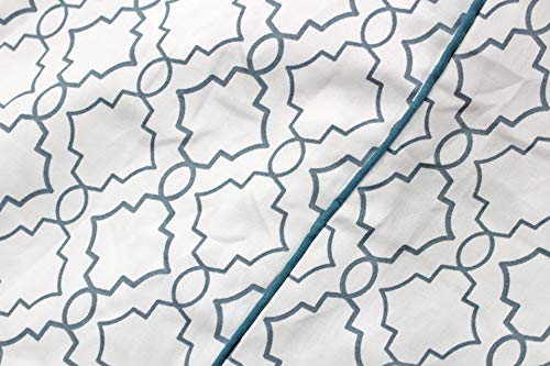 Image of AURAVE Cotton Satin 300 TC Bolster Cover with Drawstring Closure, Set of 2, Soft Breathable Durable Machine Washable for Sofa Bed & Home Decor, 15 inchx30 inch Blue | Cover Only