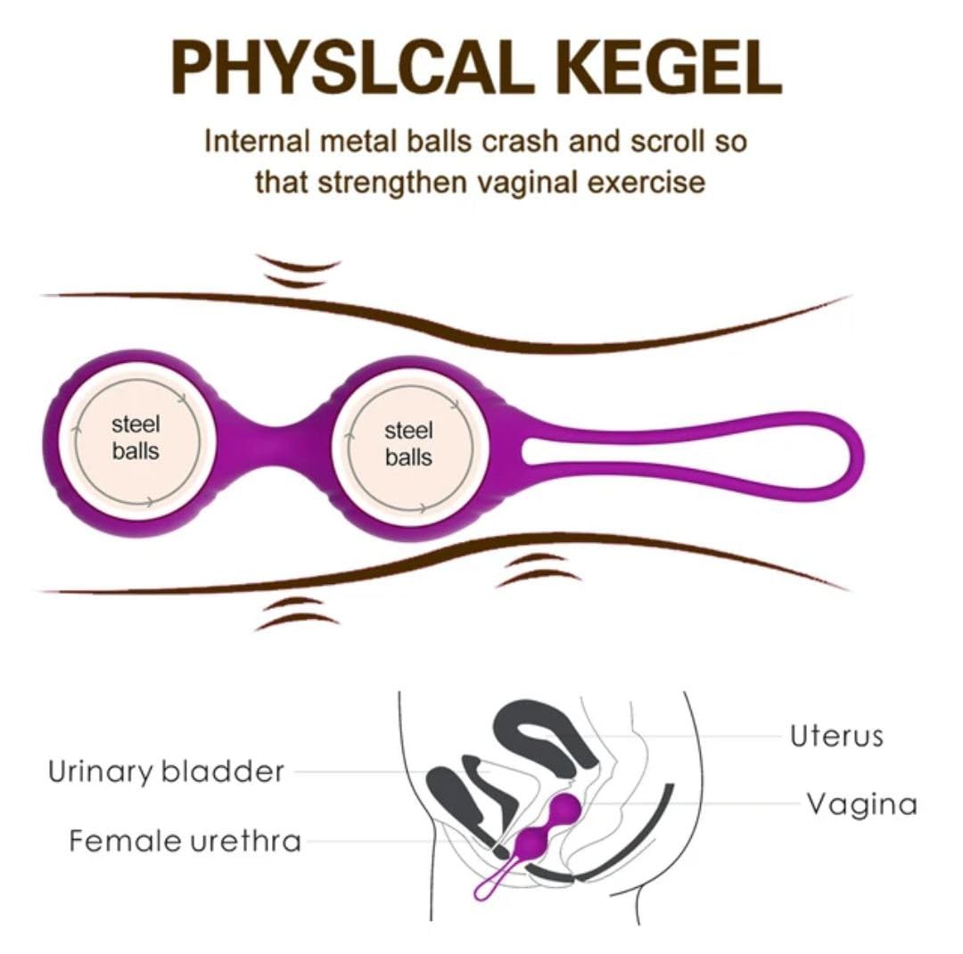 Palline Keger in silicone medico cinese 3 in 1. Palle pelviche. Esercizio di controllo della vescica e rafforzamento della parete pelvica. Rosa