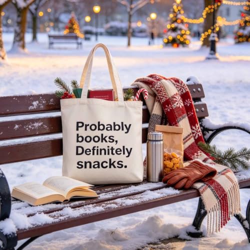 yuboo Book Lovers Gifts Tote Bag for Fall Thanksgiving Christmas Gift - image 5