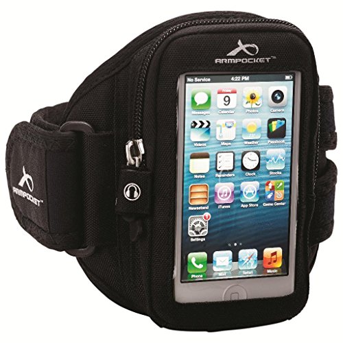 Armpocket Aero i-10 Phone Armband, Black, Medium Strap for iPhone SE, 5 or
