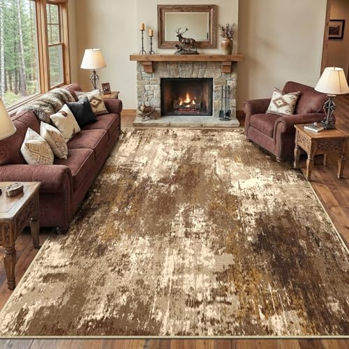 RELEANY Washable Area Rugs 9'x12' Non-Slip Modern Abstract Soft for