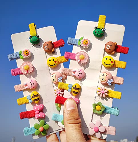 ANNACREATIONS Baby Girls Hair Clips Cute Animal Character Fruit Flower Pattern Fully Ribbon Lined Hair clips Hair Accessories for Girls (Pack Of... - Image 5