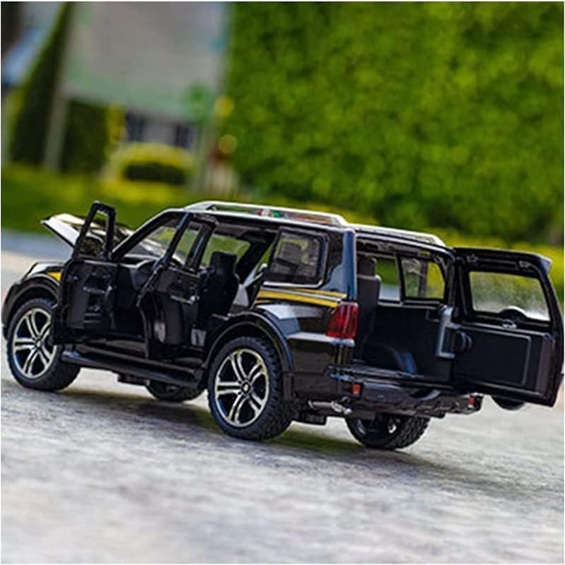 Image of LONGMIRE Metal Pull Back Diecast Car Pull Back Model with Sound Light Boys Gifts Toys for Kids Pack of 1, Multicolor (Police Pajero)