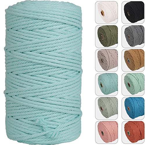 NOANTA 4mm 109yards Macrame Cord, Colored Cotton Macrame Yarn, Light Blue