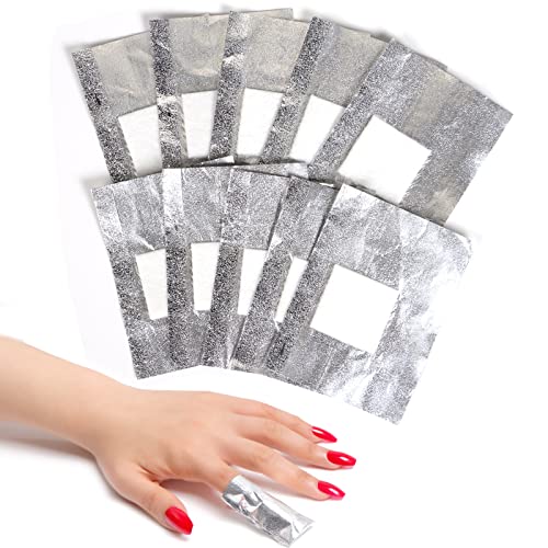 ECBASKET Nail Polish Remover Gel Polish Remover Soak Off Foils 250pcs Gel Nail Polish Remover Wrap Foils with Lager Cotton Pad Nail Gel Remover Tool