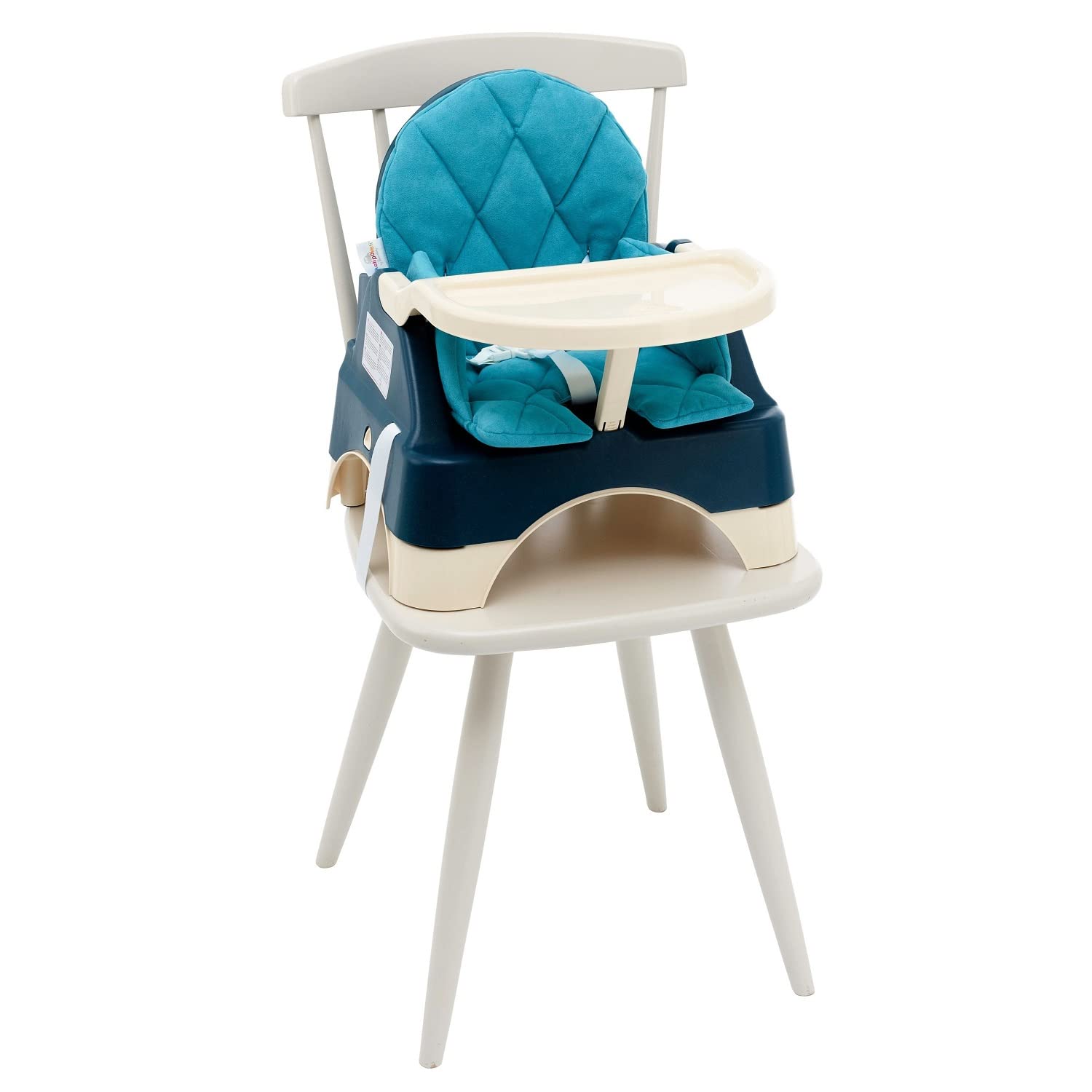 THERMOBABY - Rehausseur de chaise 3 en 1 Wooded Miscanthus - De 6 à 36 mois (jusqu'à 15 kg) - Fabriqué en France - Bleu