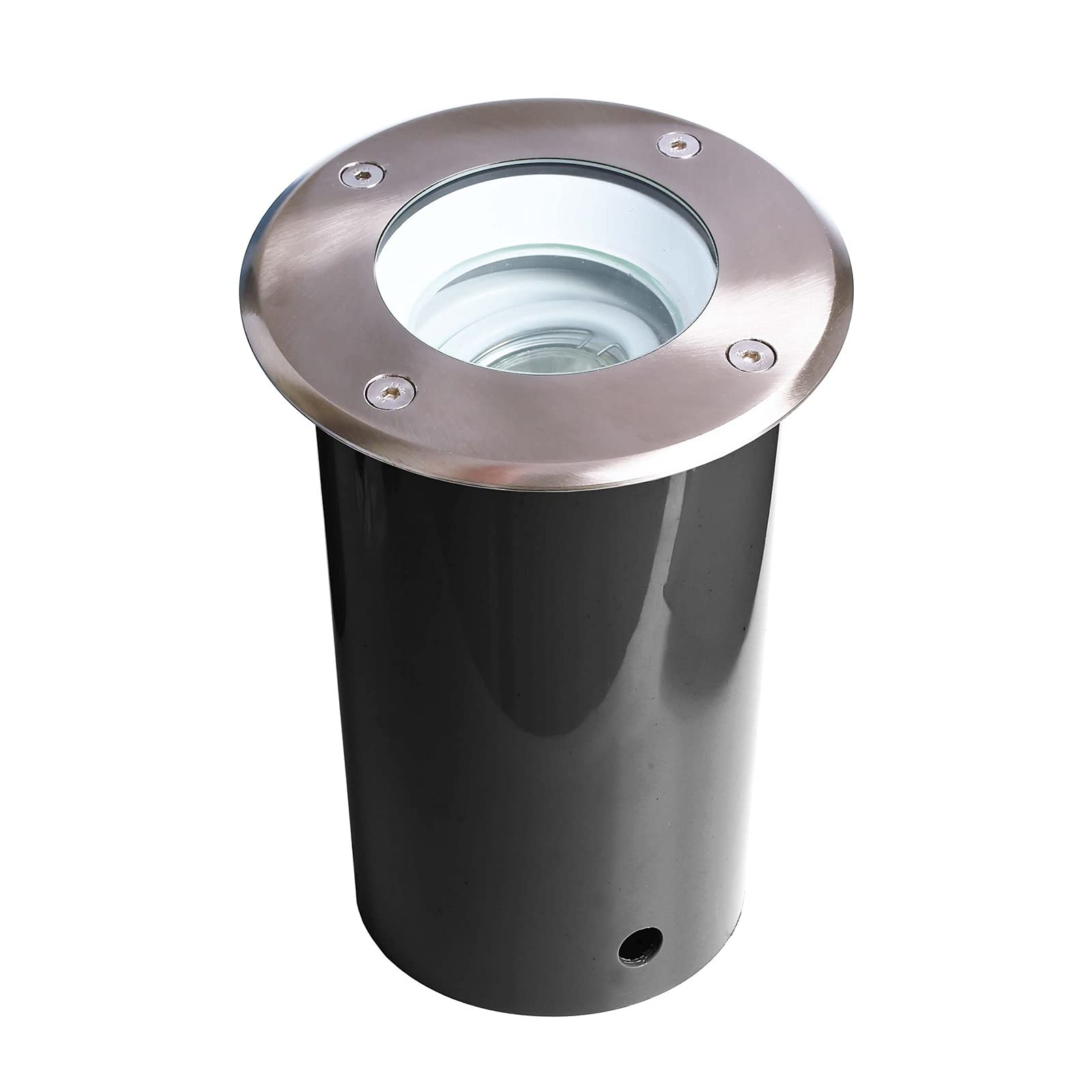Planetitaly PAVO - Foco pivotable IP67 para indicar ejes orientable LED GU10, 8 W, empotrable, para suelo de hormigón, luz de jardín, entrada de salida en salida de 230 V (verde, redondo)
