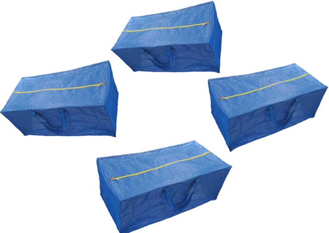 Super 4 Pack Zippered Storage Bags, Extra Large Blue