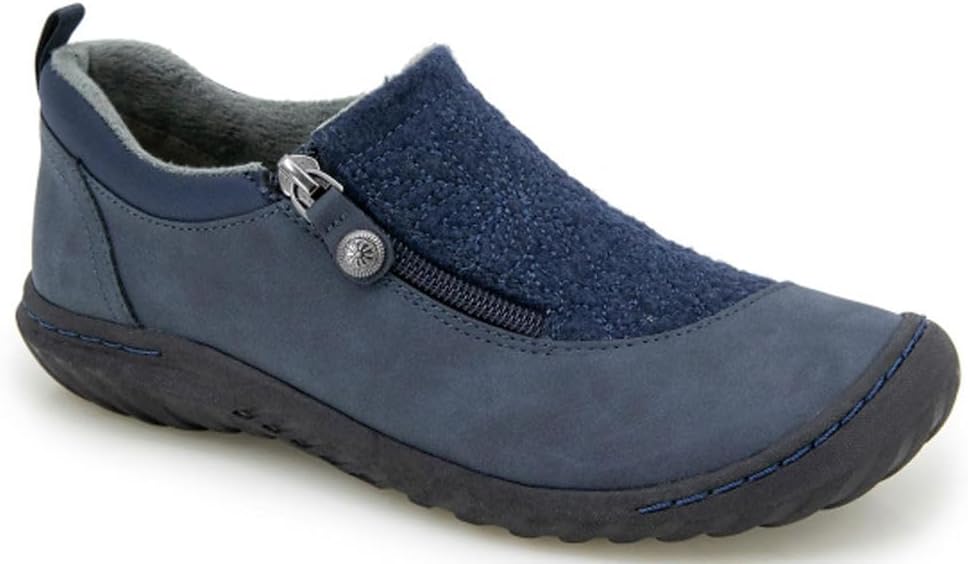 JBU Women's Elodie Comfortable Casual Flexible Arch Support APMA Accepted Side-Zip Walking Flat