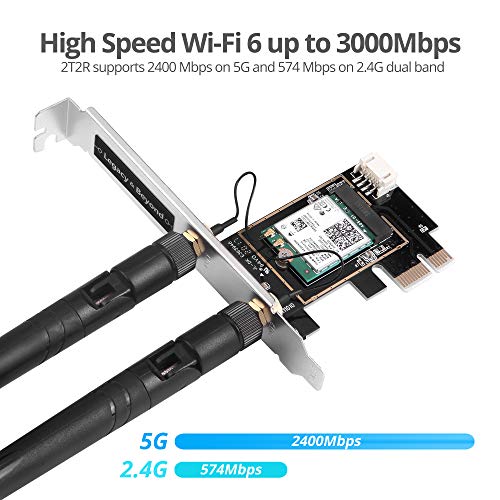 Tarjeta Wi-Fi 6 PCIe SIIG AX3000 de banda dual, modelo LB-WR0111-S1 miniatura 3