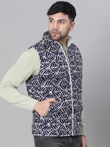 Image of oxolloxo Men's Aztec Print Zip Lined Sleeveless Reversible Quilted Jacket