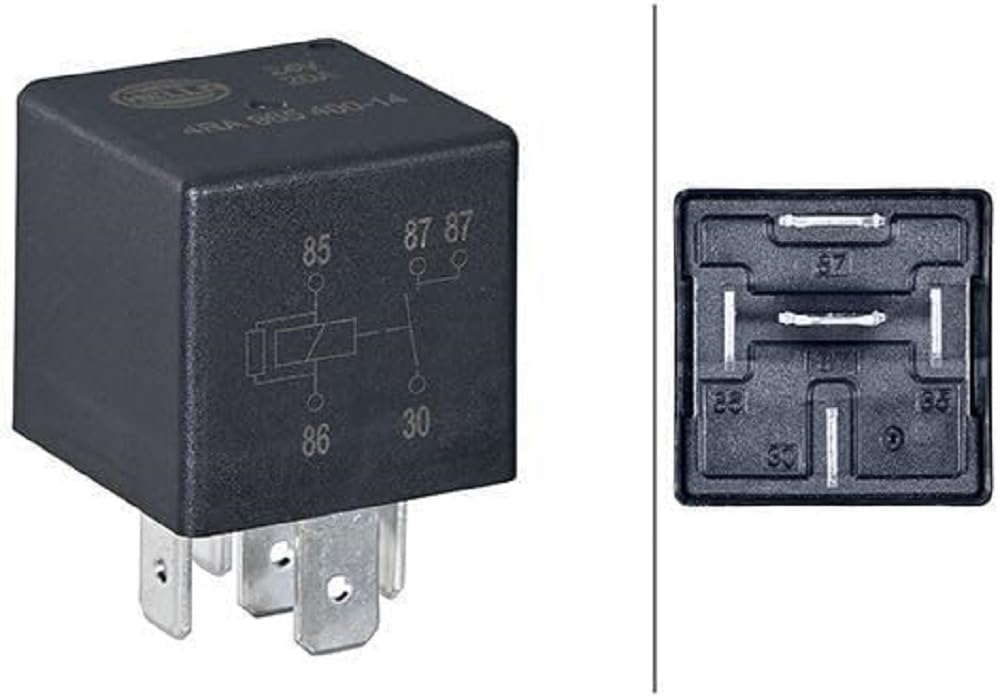 Relais électrique HELLA 24V 5 pôles avec double sortie - 20A