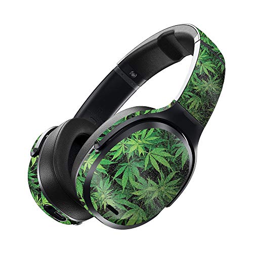 MightySkins Glossy Glitter Skin for Skullcandy Crusher ANC - Weed | Protective, Durable High-Gloss Glitter Finish | Easy to Apply, Remove, and Change Styles | Made in The USA