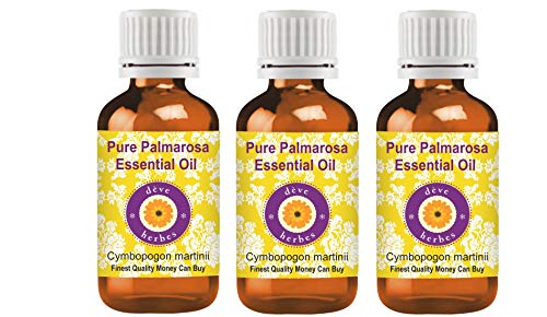 Huile essentielle de Palmarosa pure Deve Herbes 3x100ml pour soins cutanés naturels