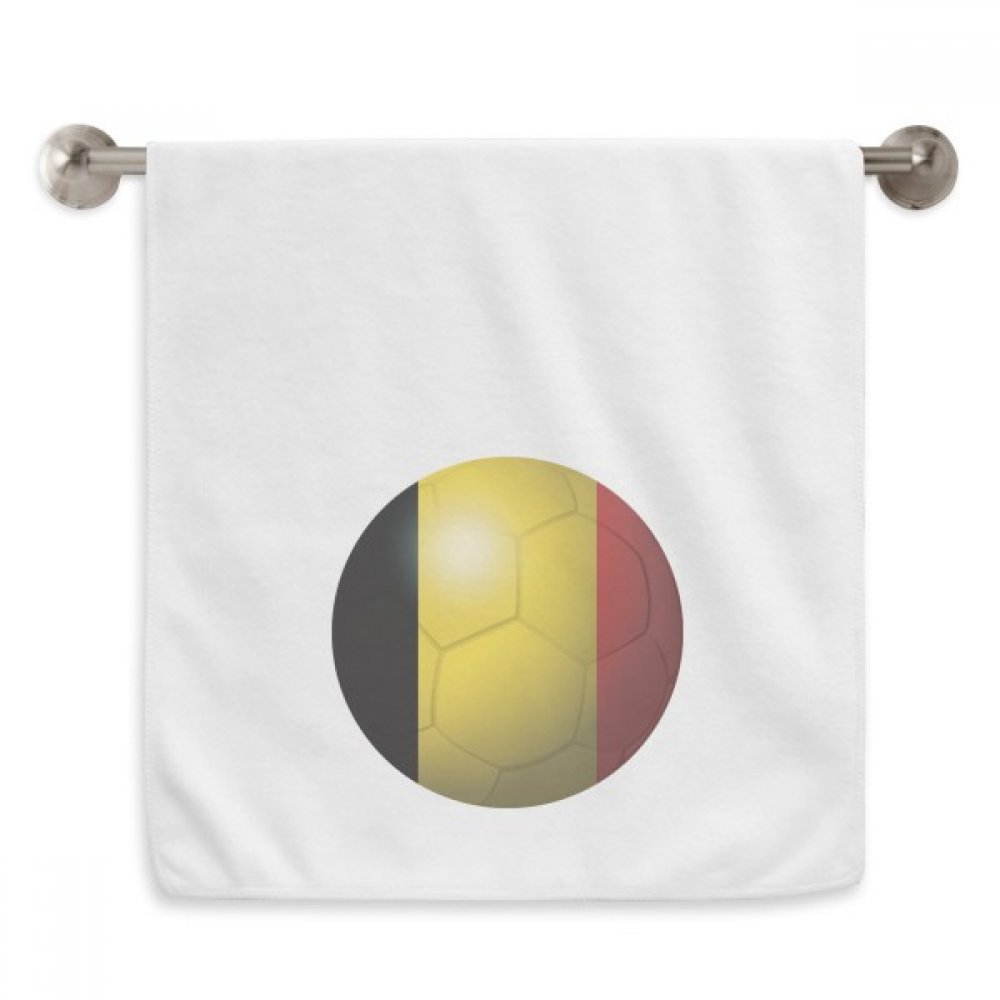 Serviette Belgique Coupe du Monde en coton doux blanc essuie-mains 33x74 cm