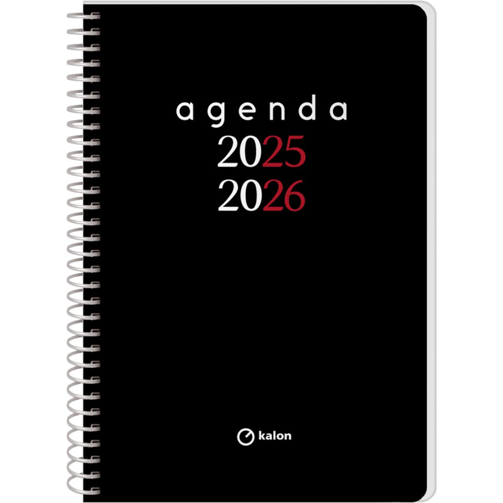 Q Kalon - Agenda Escolar 2025 2026 - Semana Vista, Tamaño A5 (15x21 cm), Español e Inglés, Septiembre a Junio, Cierre de Espiral, Tapa Flexible con Plástico Protector - Planner