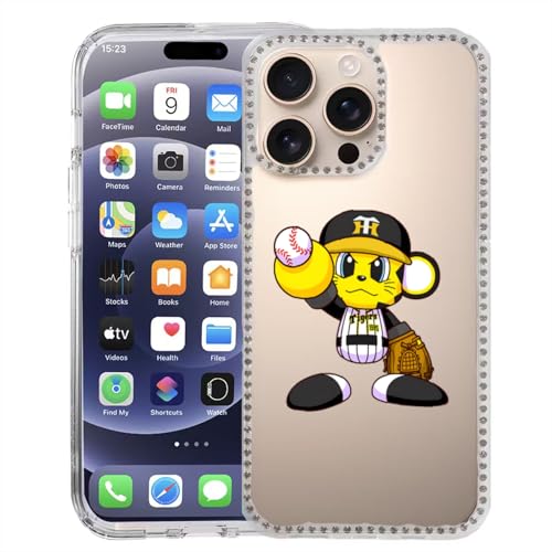 阪神タイガース iPhone 16/15/14/13/12/11用の保護ケース柔軟なTPUカバー アイフォン16/15/14/13/12/11 携帯電話ケース 透明なダイヤモンド 薄型 軽量 カールボーダー 耐衝撃 スマホ16/15/14/13/12/11